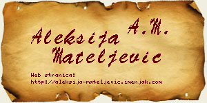 Aleksija Mateljević vizit kartica